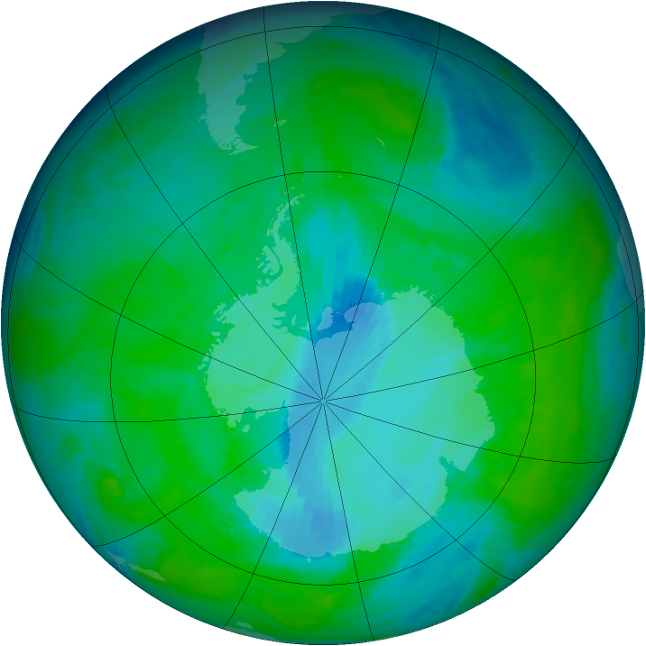 Antarctic ozone map for 16 December 1997